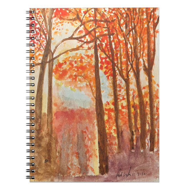 Cuaderno Acuarela de Bosque de Otoño (Frente)