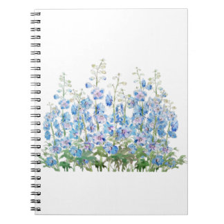 Cuaderno acuarela de campo azul y púrpura