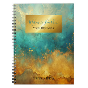Cuaderno acuarela de color turquesa de moda moderna
