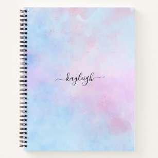 Cuaderno Acuarela de ensueño azul turquesa rosa