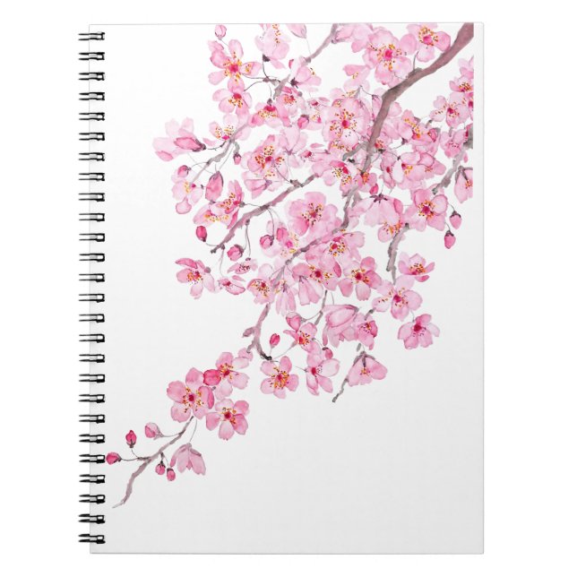 Cuaderno acuarela de flor de cerezo rosa 2020 (Frente)
