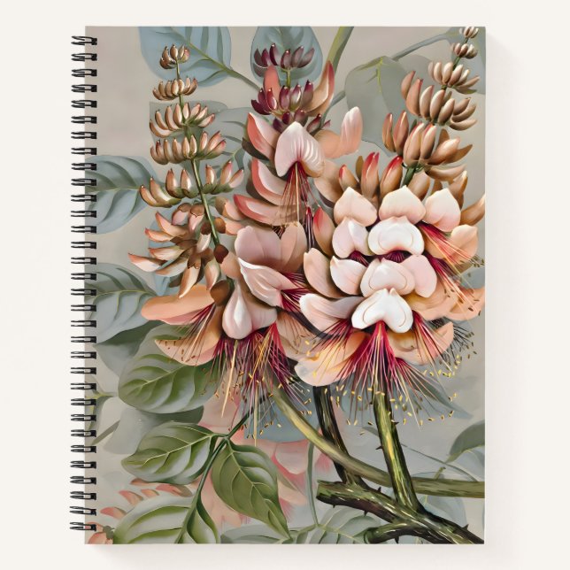 Cuaderno Acuarela de flores de Erytrina, pared de regalo (Anverso)