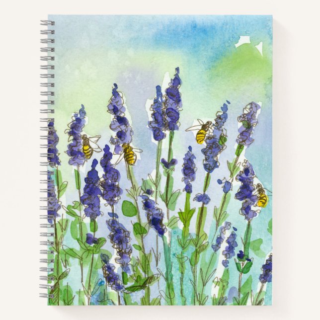 Cuaderno Acuarela de flores de miel de abeja (Anverso)