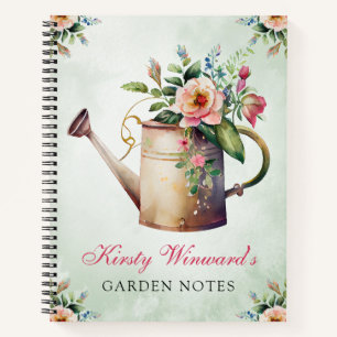 Cuaderno Acuarela de flores primaverales Regadera Jardín No