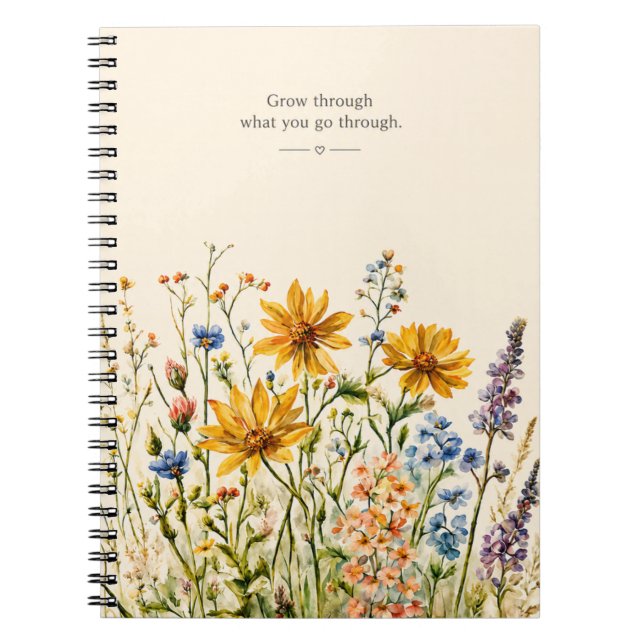 Cuaderno Acuarela de flores silvestres inspiradoras (Frente)