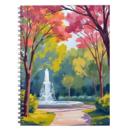 Cuaderno Acuarela de follaje otoñal del parque de otoño