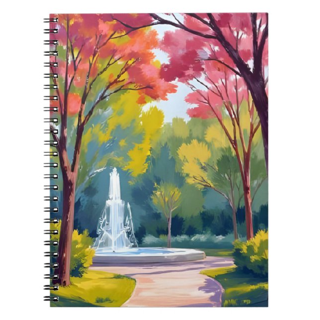 Cuaderno Acuarela de follaje otoñal del parque de otoño (Frente)