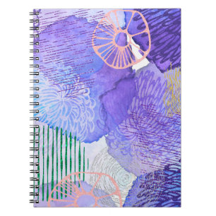 Cuaderno acuarela de fondo abstracto