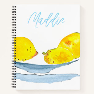 Cuaderno Acuarela de fruta amarilla de los lemones
