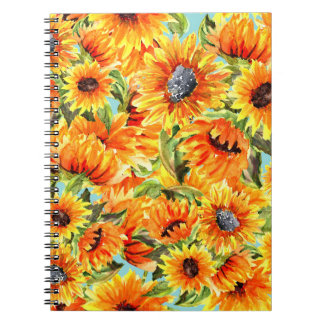 Cuaderno Acuarela de girasoles: Ilustracion sin foco