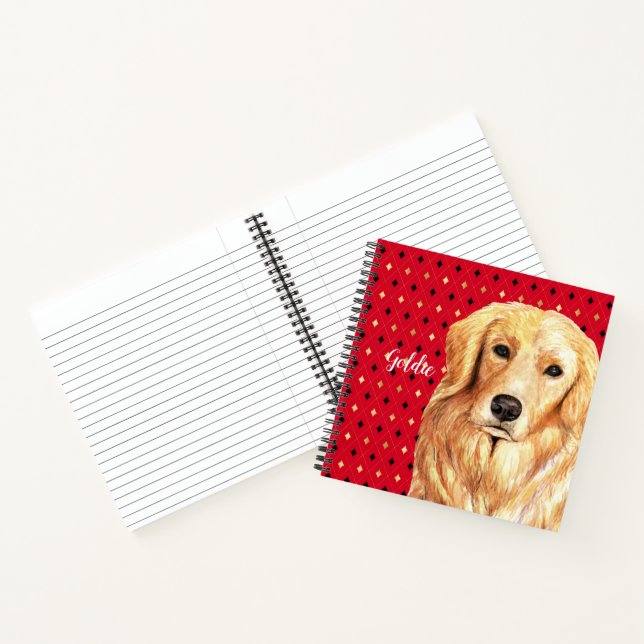 Cuaderno Acuarela de Golden Retriever personalizada (Interior)