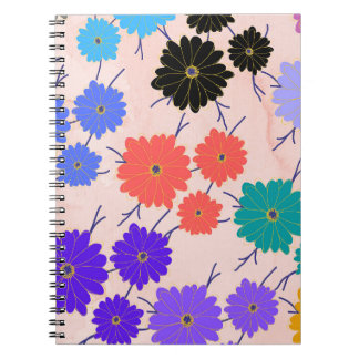 Cuaderno acuarela de gurugrama, diseño textil floral.