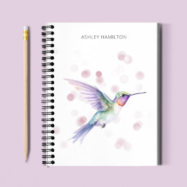 Cuaderno Acuarela de Hummingbird personalizada