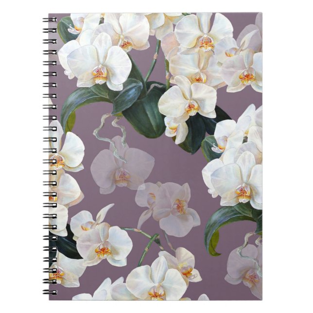 Cuaderno Acuarela de lavanda oscura orquídea. (Frente)