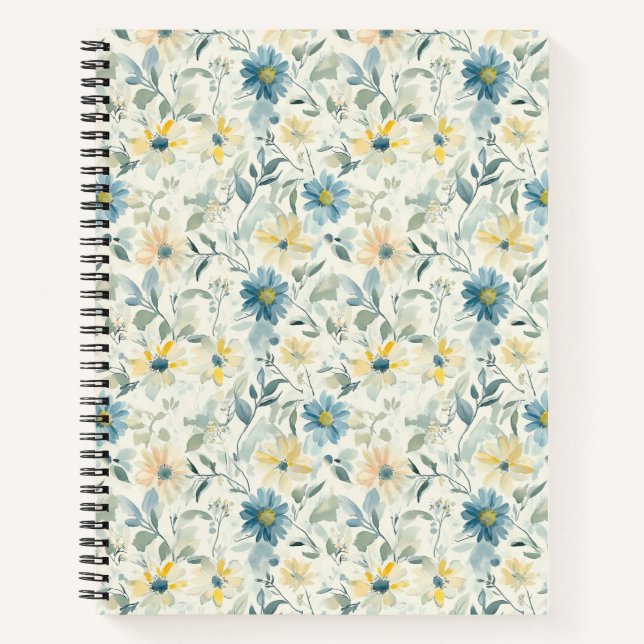 Cuaderno Acuarela de margarita de prado suave (Anverso)