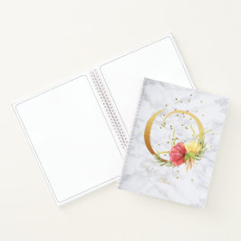 Cuaderno Acuarela de mármol moderna Monograma dorado O