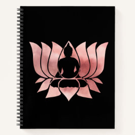 Cuaderno Acuarela de oro Rosa Textura Buda Meditación Zen