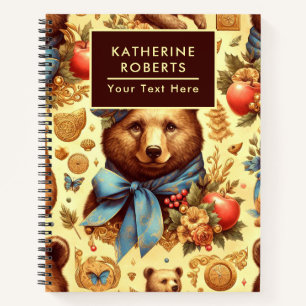 Cuaderno Acuarela De Oso De Vintage Cutáneo