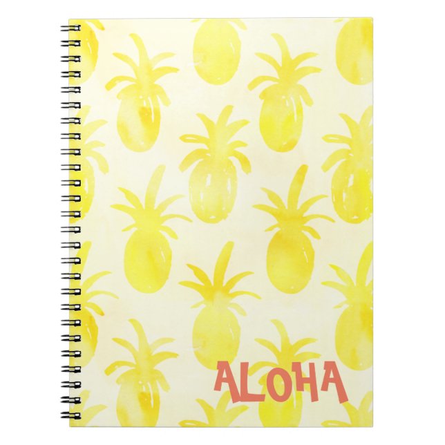 Cuaderno Acuarela de piña amarilla (Frente)
