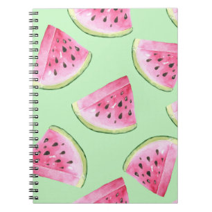 Cuaderno Acuarela de sandía, patrón veraniego ininterrumpid
