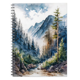 Cuaderno Acuarela del paisaje de los bosques de montaña