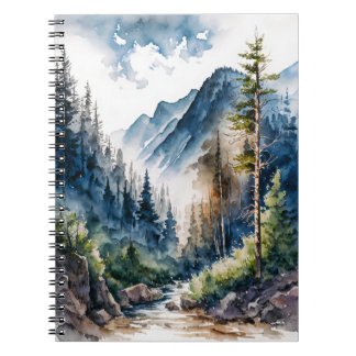 Cuaderno Acuarela del paisaje de los bosques de montaña