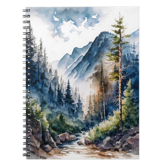 Cuaderno Acuarela del paisaje de los bosques de montaña (Frente)