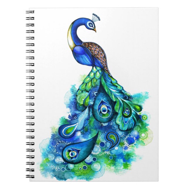 Cuaderno Acuarela del pavo real (Frente)