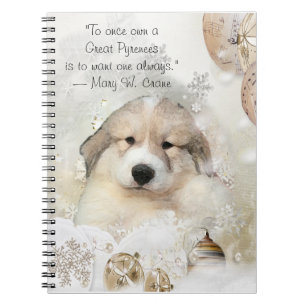 Cuaderno Acuarela del perrito de los grandes Pirineos del