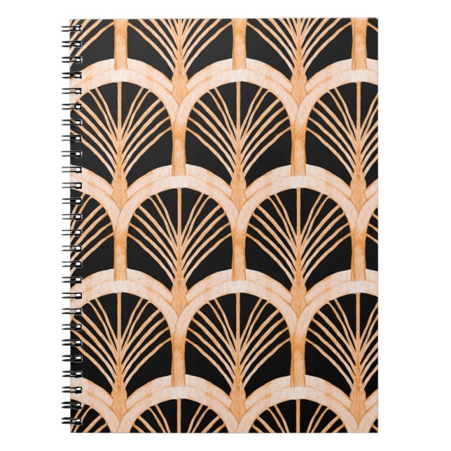 Cuaderno acuarela dibujada a mano patrón transparente con o (Frente)