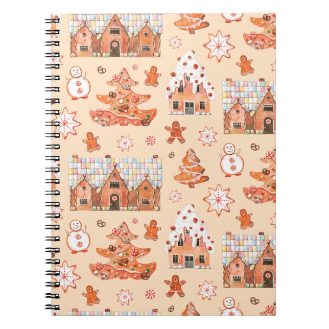 Cuaderno acuarela dibujada a mano patrón transparente de gi (Frente)