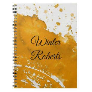 Cuaderno Acuarela dorada personalizada