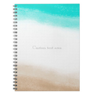 Cuaderno Acuarela Elegante Playa Teal & Tan Agua y Arena