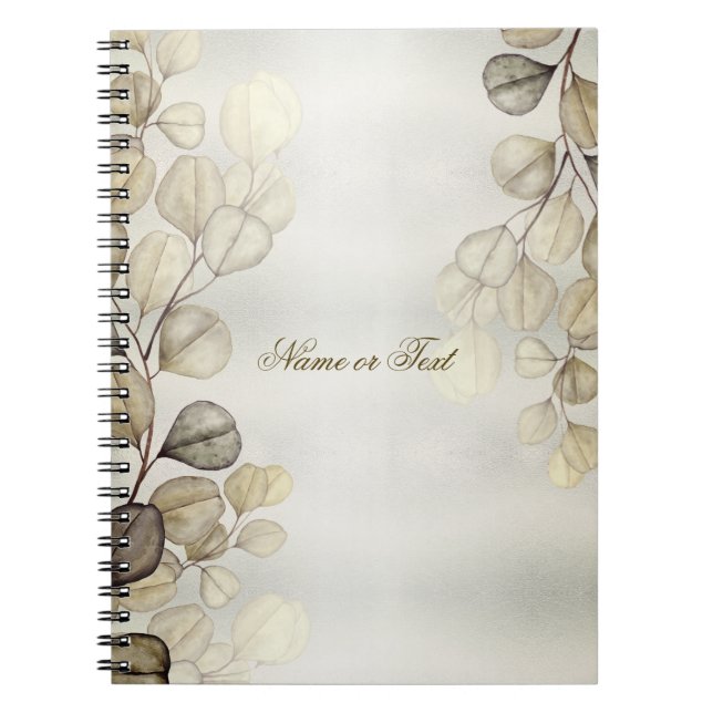 Cuaderno Acuarela Eucalipto Dorado Foliage Brillante Elegan (Frente)