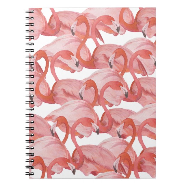 Cuaderno Acuarela Flamingo: Patrón sin foco (Frente)