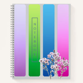 Cuaderno Acuarela Floral Azul Elegante