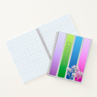 Cuaderno Acuarela Floral Azul Elegante