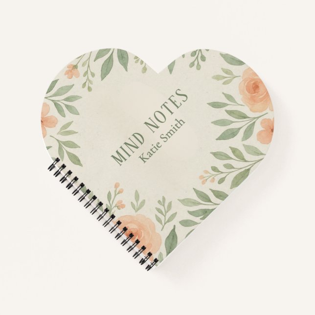 Cuaderno Acuarela floral botánica personalizada (Anverso)