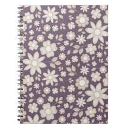 Cuaderno Acuarela floral botánica romántica de ciruela apag
