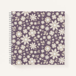 Cuaderno Acuarela floral botánica romántica de ciruela apag