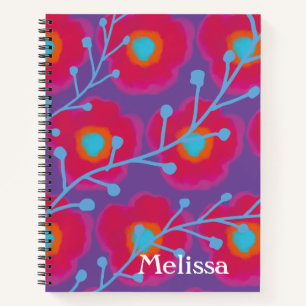 Cuaderno acuarela floral de moda