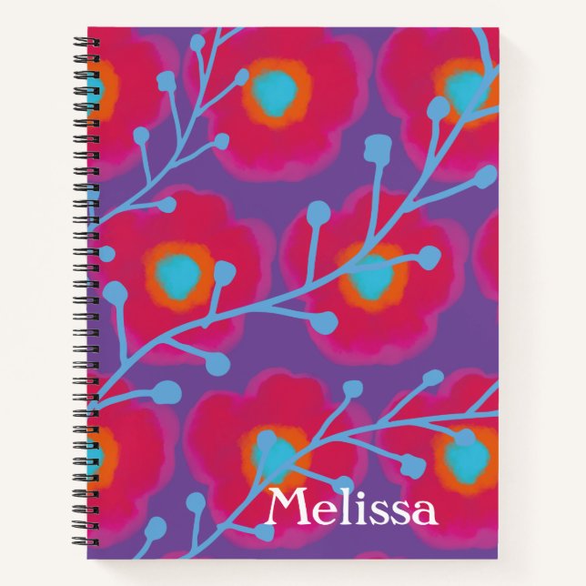 Cuaderno acuarela floral de moda (Anverso)