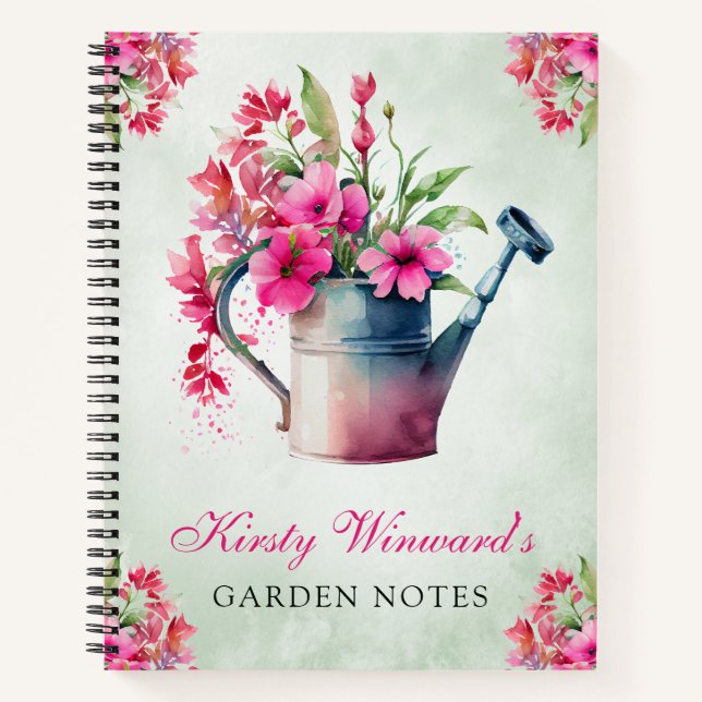 Cuaderno Acuarela Floral de Primavera Regadera Notas de Jar (Anverso)