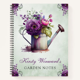 Cuaderno Acuarela Floral de Primavera Regadera Notas de Jar