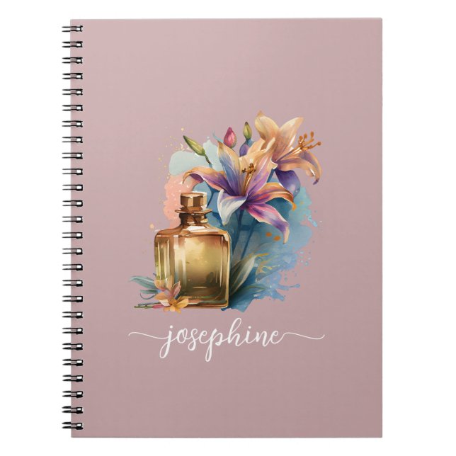 Cuaderno Acuarela Floral Femenina Única Lilies Mauve (Frente)