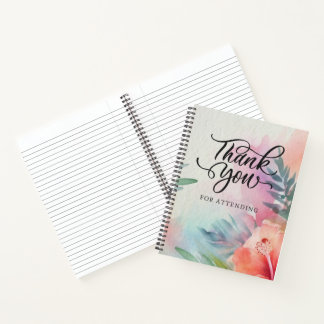 Cuaderno Acuarela floral Gracias por asistir a un portátil