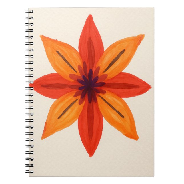 Cuaderno Acuarela floral naranja (Frente)