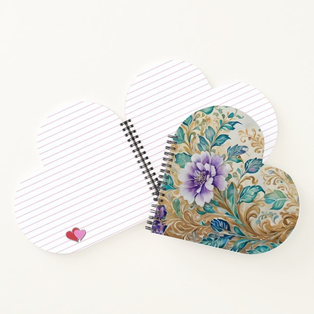 Cuaderno Acuarela floral Rosa púrpura (Interior)