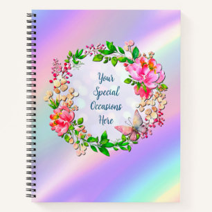 Cuaderno Acuarela Floral Rosa y Mariposa Primavera