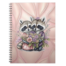 Cuaderno Acuarela Hermosa Pareja De Racón Con Flores